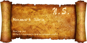 Neumark Sára névjegykártya